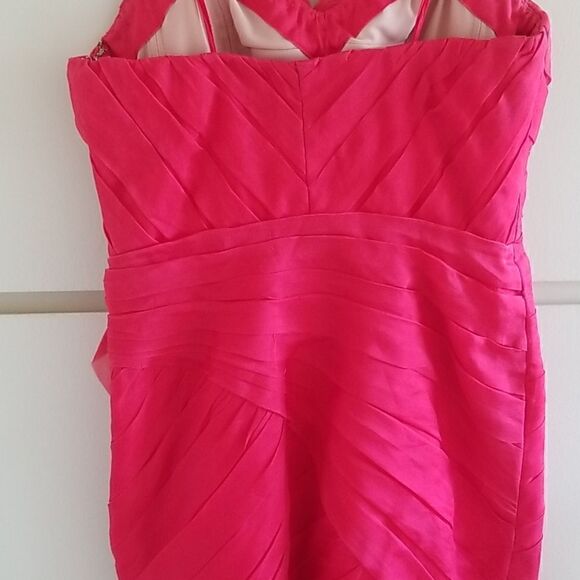 THEIA Dress, beautiful Red Silk Organza Strapless - Picture 5 of 8